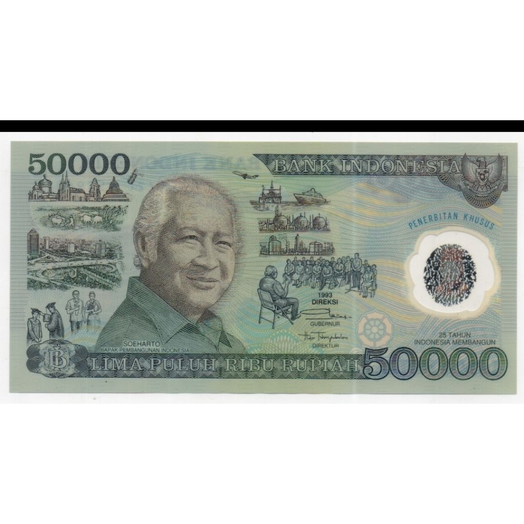 Uang Rp. 50.000 Soeharto-Polymer UNC Dengan Folder