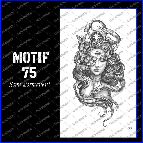 BERTATO-Stiker tato temporer semi permanen Seri GZ 75 / Tato temporer anti air semi permanen / Berta