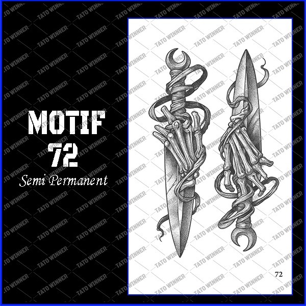 BERTATO-Stiker tato temporer semi permanen Seri GZ 72 / Tato temporer anti air semi permanen / Berta