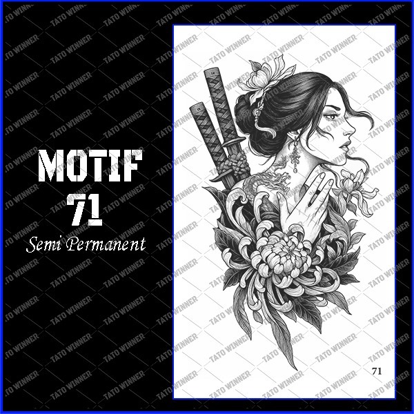 BERTATO-Stiker tato temporer semi permanen Seri GZ 71 / Tato temporer anti air semi permanen / Berta