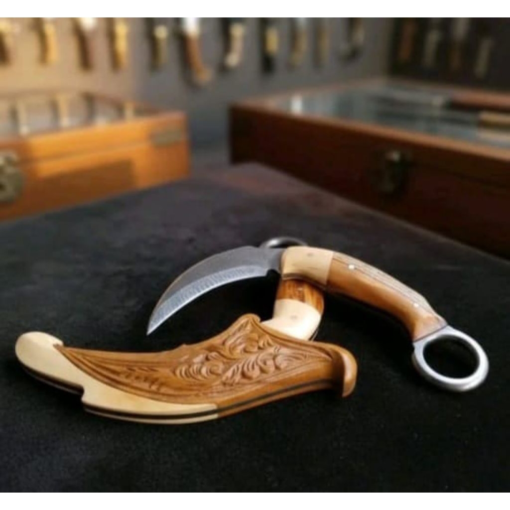 PISAU SILAT KERAMBIT KRAMBIT Baja Per Asli 100% Garansi Outdoor Camping Utility kayu ruyung Kuat