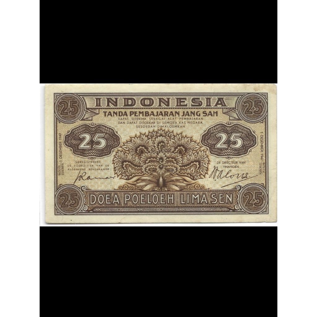 Uang Kuno 25 Sen 1947