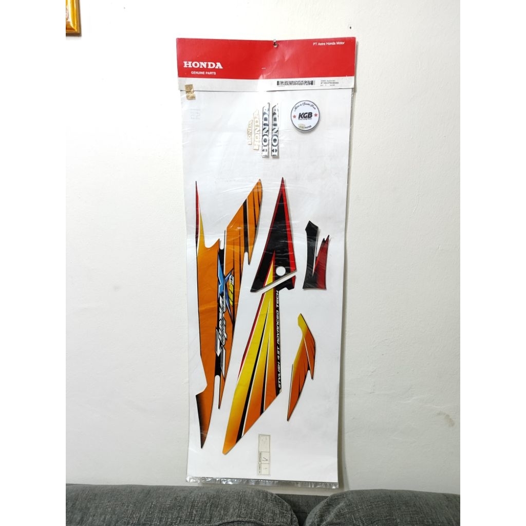 striping stiker polet supra x 125D cakram black red ori baru ahm 871x0 ktm 850za