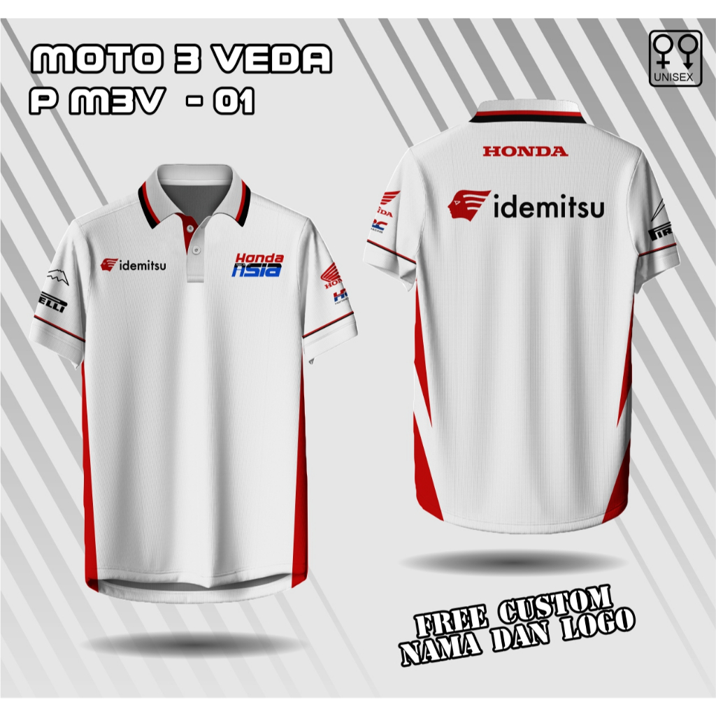 jersey polo Honda Team Asia Moto3 2026 Veda Ega Pratama jersey Motogp racing team honda idemitsu baj