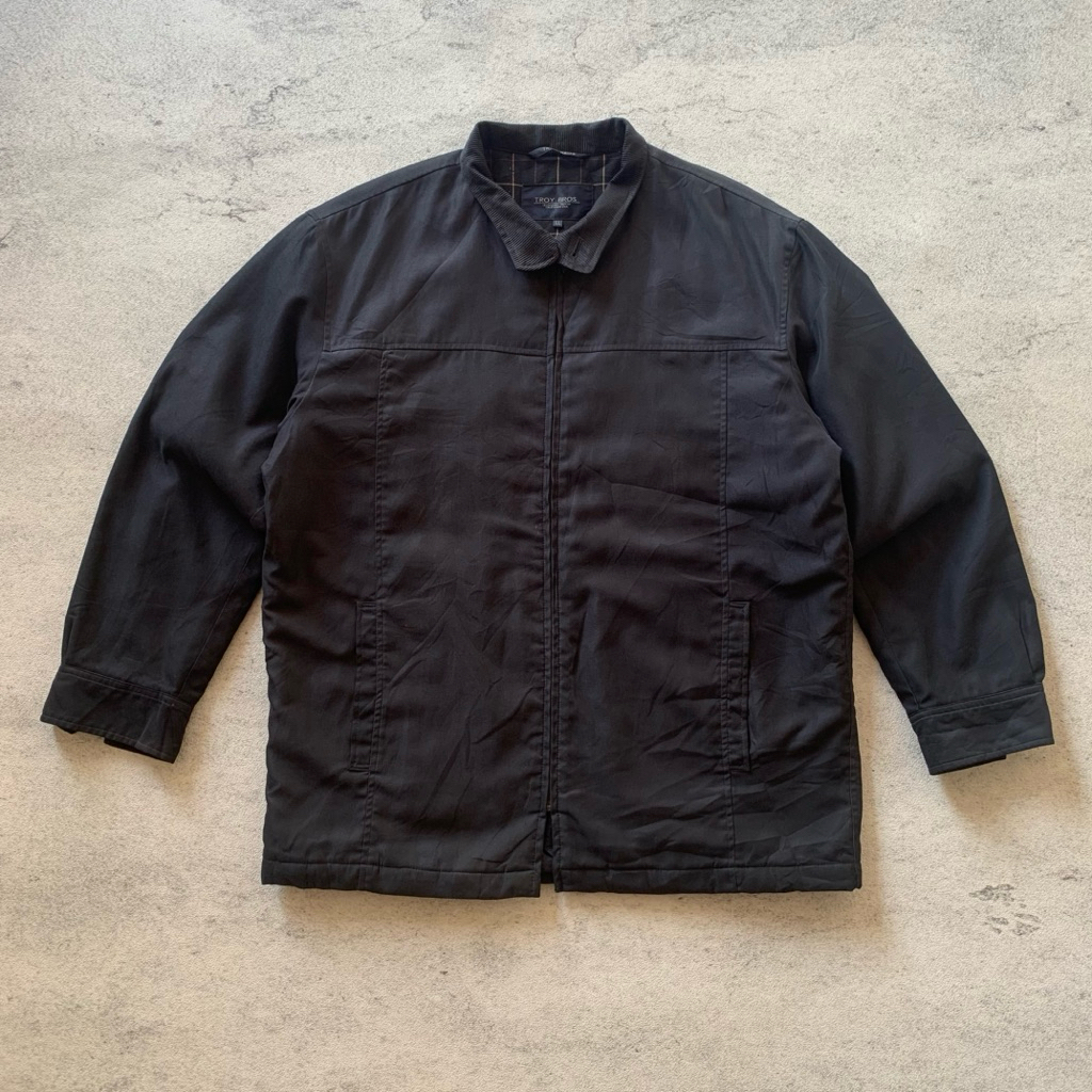 Work Jacket Suede Navy By Troy Bross