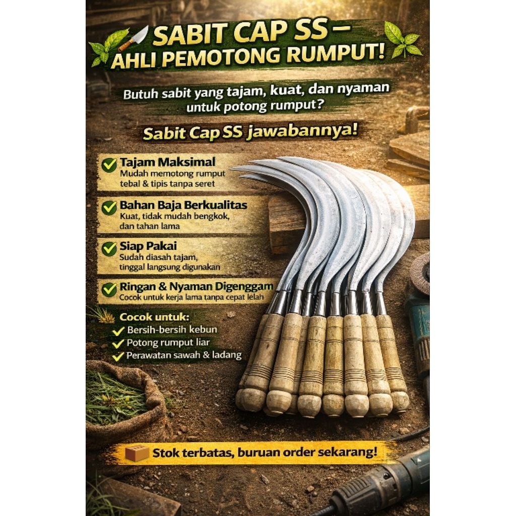 arit rumput bahan baja asli cap ss produk buatan khas madura