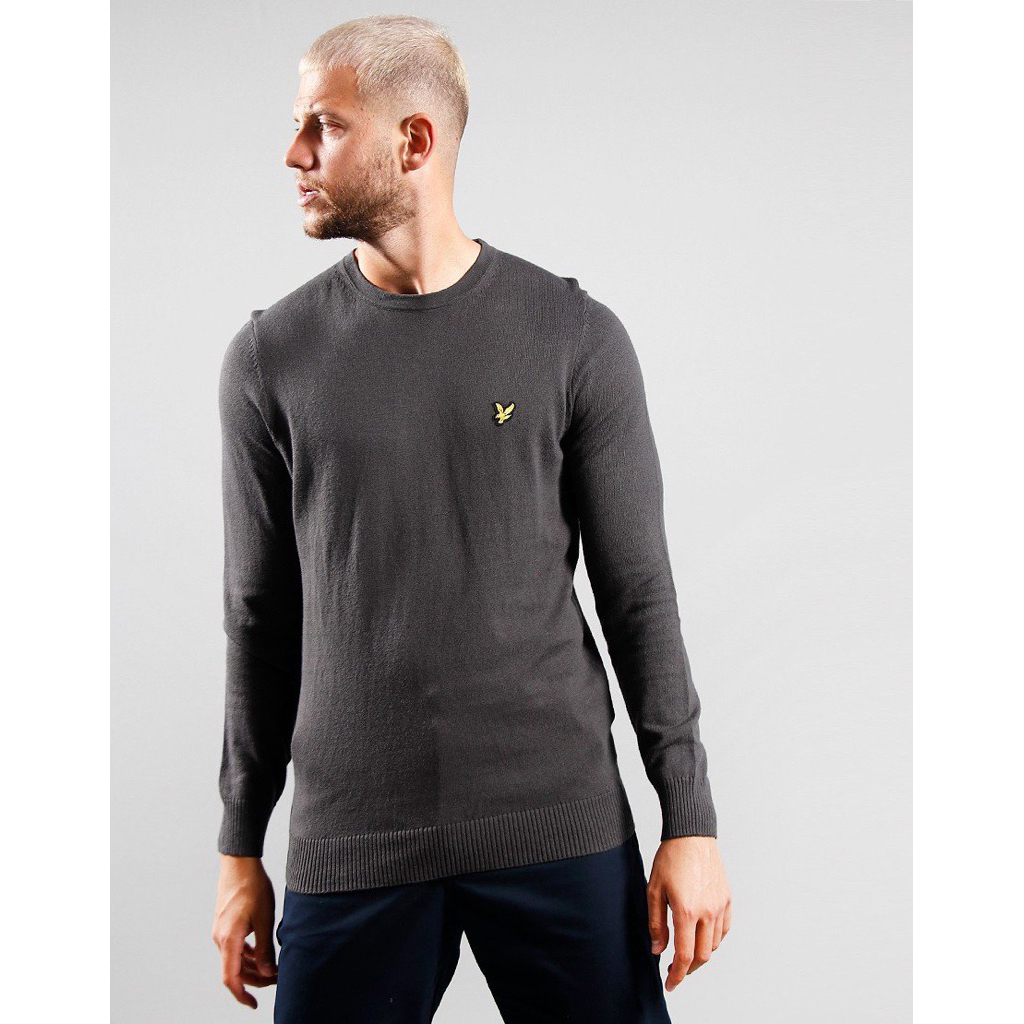 Lyle And Scott Crewneck Jumper Merino Sweatshirt In Gunmetal