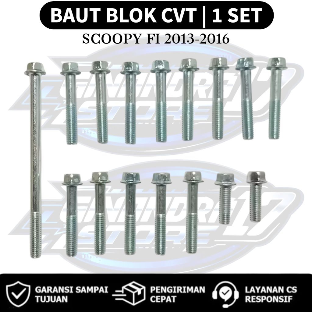Baut Blok CVT 1 SET Honda Scoopy fi 2013-2016 / Baut CVT 1SET Motor Scoopy fi lama