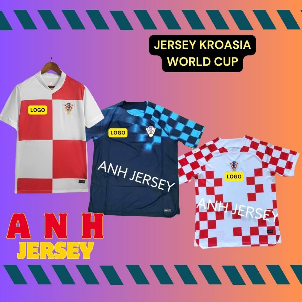 (JERSEY) BAJU BOLA NEGARA (KROASIA) HOME AWAY 2022 2023 2024 2025 2026 PIALA DUNIA
