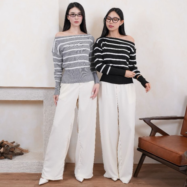 Top Rajut Shoulder Vannes / Top Shoulder Wanita / One Shoulder Top