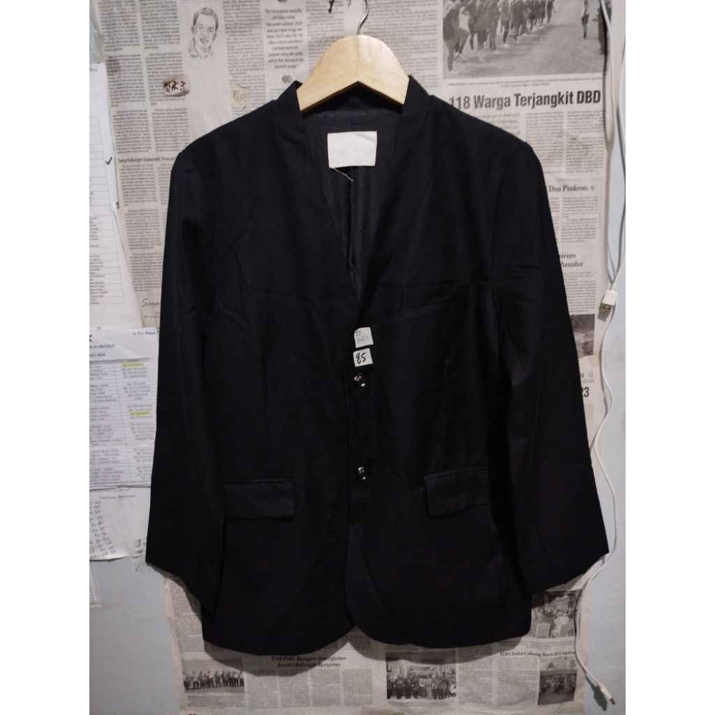Jas/Blazer Hitam Unik, untuk Fashion (M)