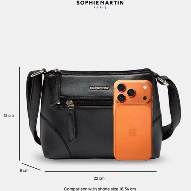 TAS SELEMPANG CANDELARIA HITAM SOPHIE MARTIN