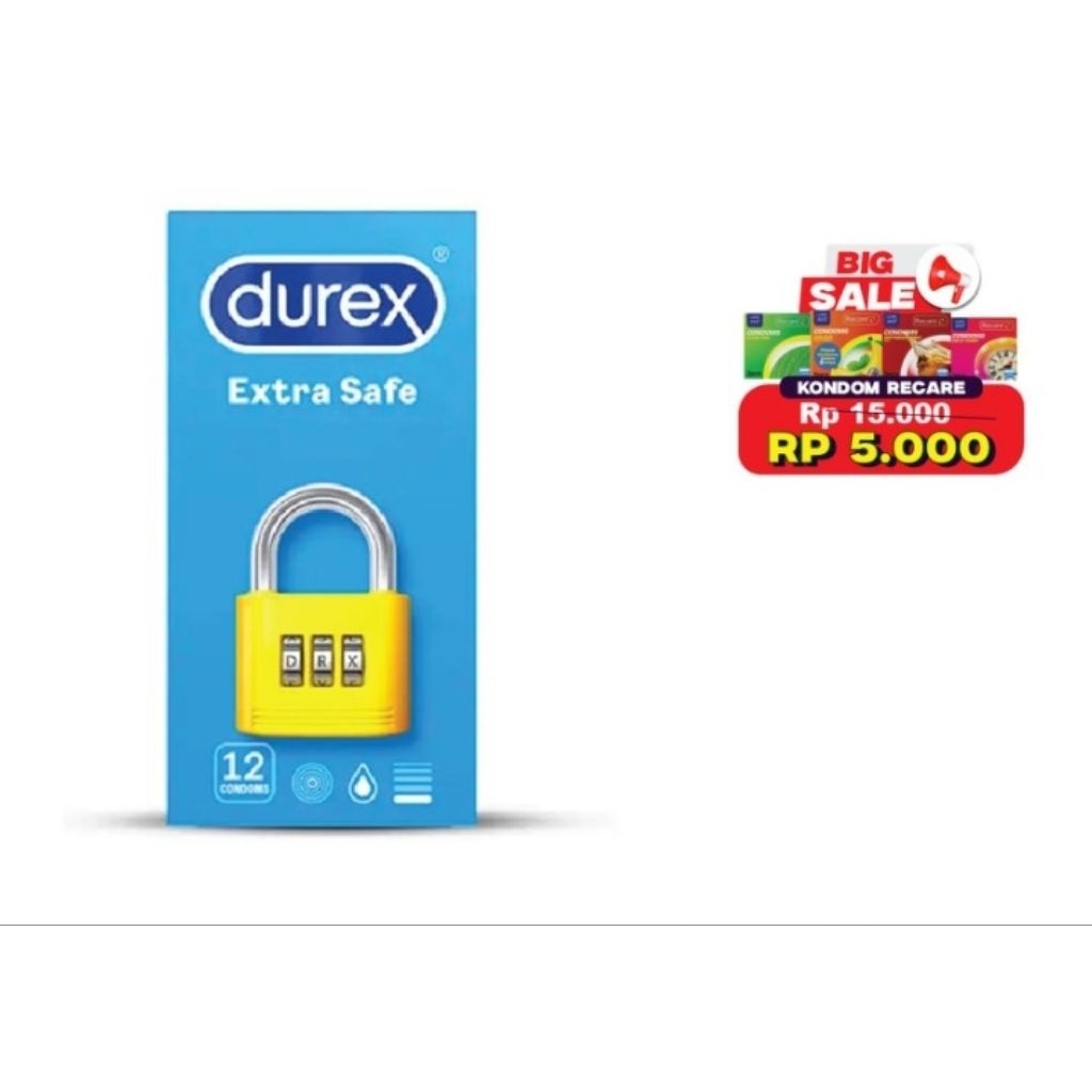 durex extra safe isi 12 kondom tebal aman