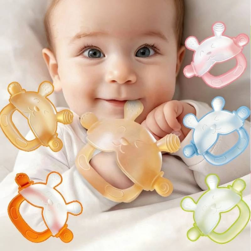 Gelang gigit bayi bebas BPA, mainan gigit bayi dari silikon lembut mainan gigit bayi