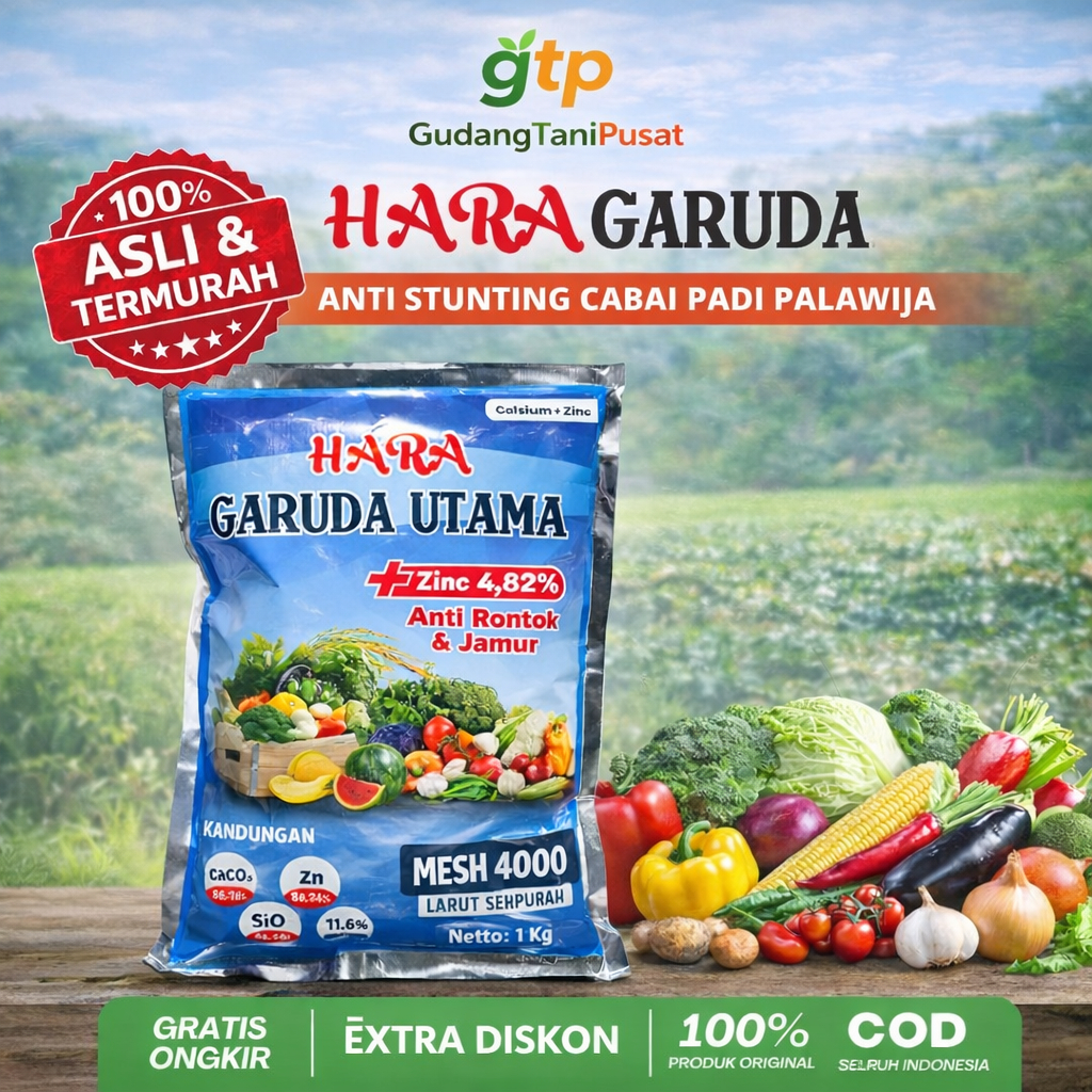 Pupuk Kalsium Hara Garuda Termurah - Nutrisi Tanaman Lengkap Cegah Layu & Jamur