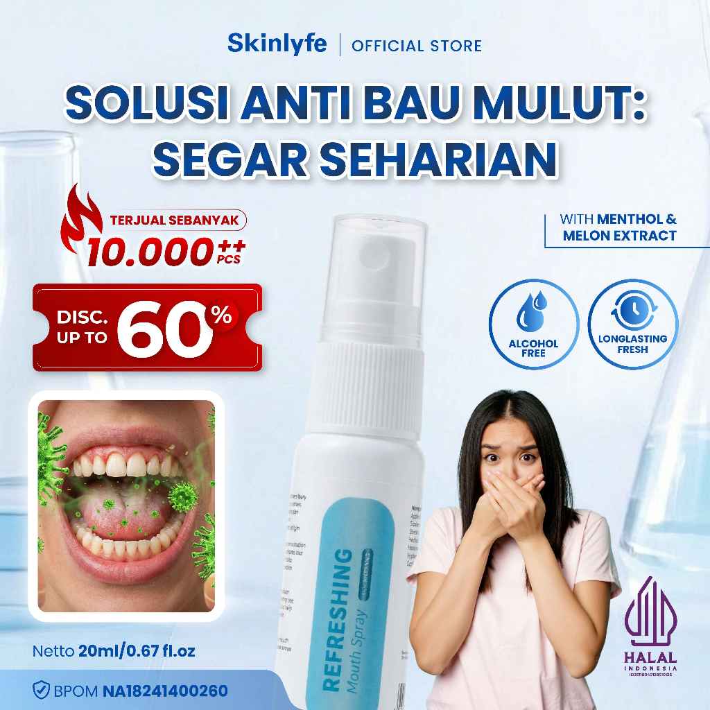 Skinlyfe Mouthspray Bau Mulut Semprotan Anti Bau Mulut Pencegah Bau Mulut Semprot Bau Mulut Bau Gigi