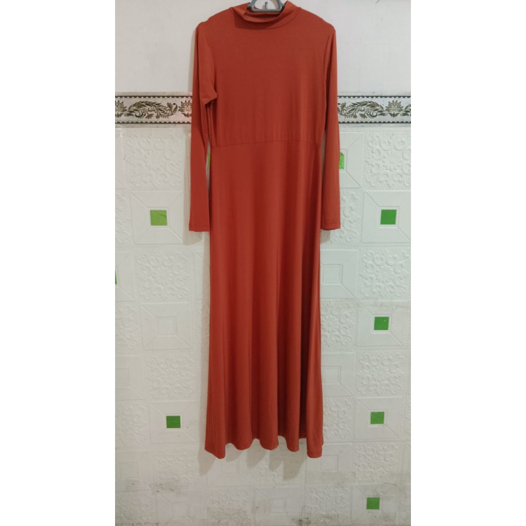 PRELOVED GAMIS//INNERDRESS POLOS Warna TERRACOTTA (Merah Bata)