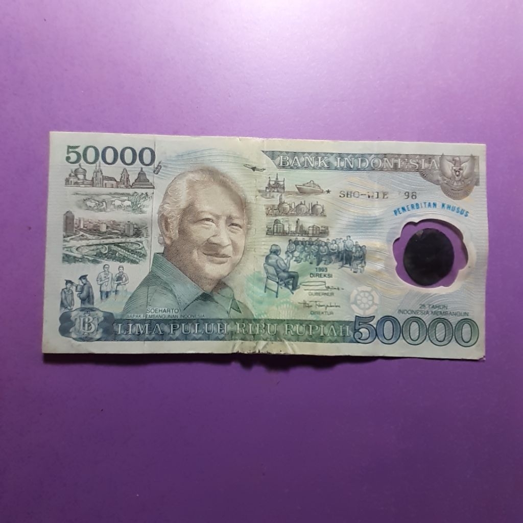 uang kuno 50000 rupiah tahun 1993