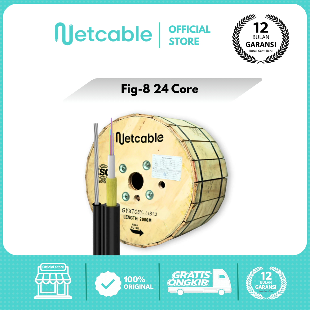 NETCABLE Kabel Fiber Optik Mini Fig 8 24 Core 2KM | Kabel FO Fig8