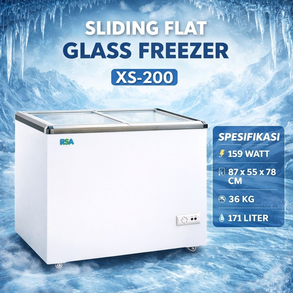 Sliding Chest Freezer 171 Liter (RSA) XS-200