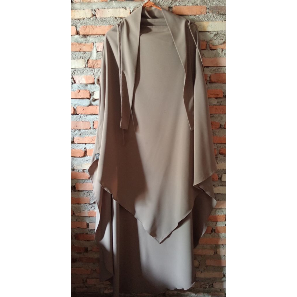 PRELOVED french khimar mahiza vintage khaki bahan marbella anti uv