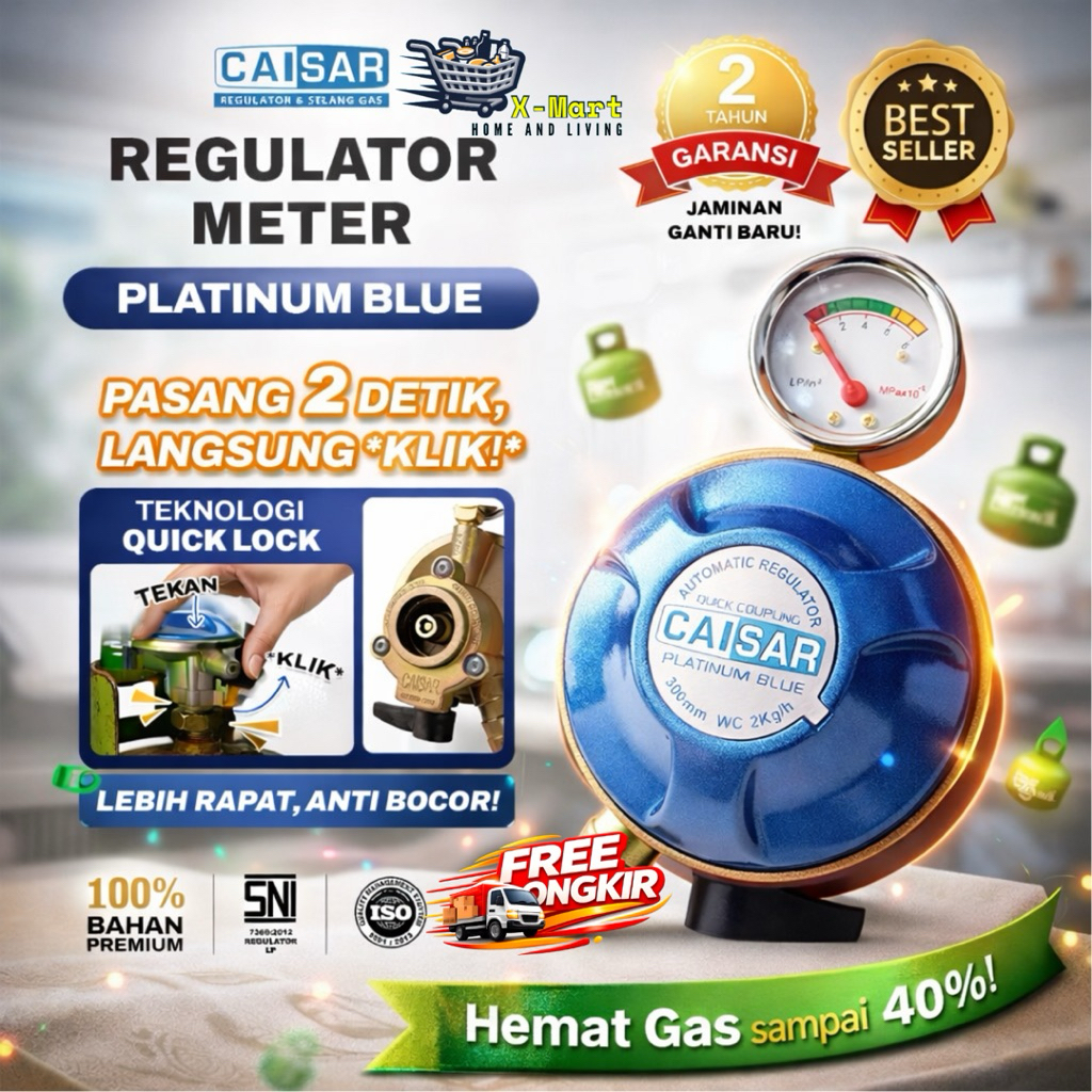 X-MART REGULATOR gas regulator GAS CAISAR meter regulator gas ANTI BOCOR regulator gas TERBAIK regul