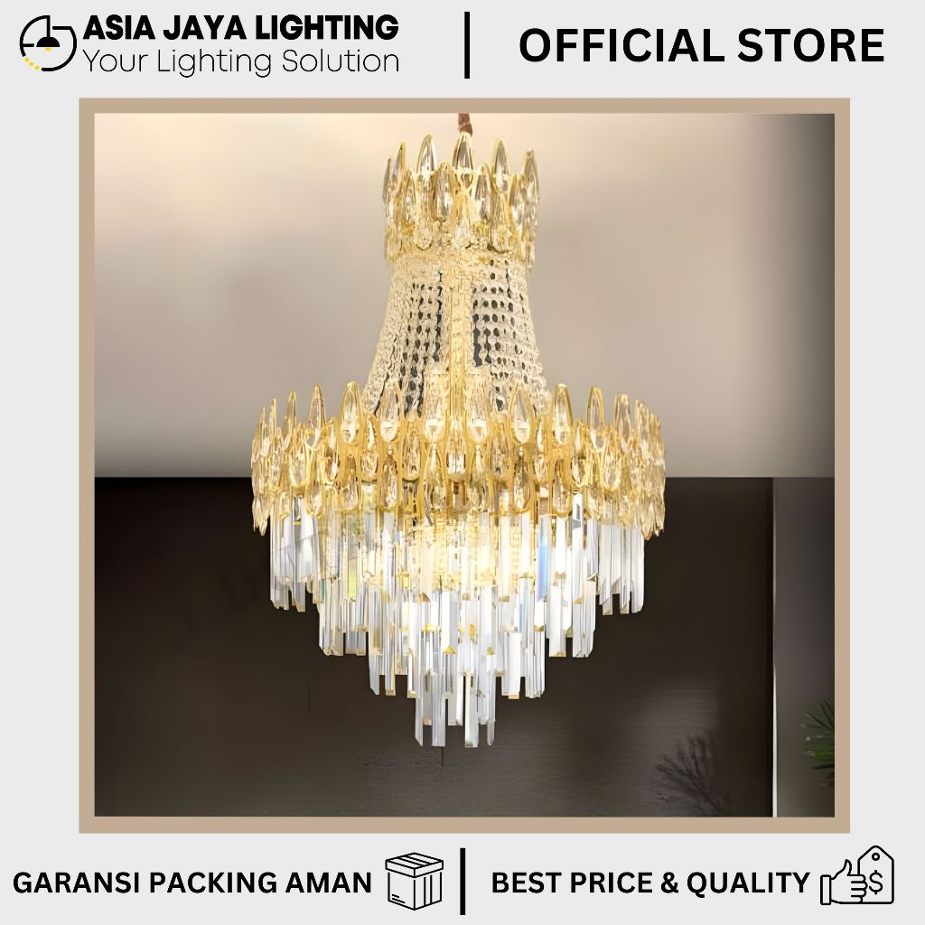 LAMPU GANTUNG KRISTAL / LAMPU KRISTAL HIAS / LAMPU KRISTAL GANTUNG / CHANDELIER KRISTAL / LAMPU KRIS