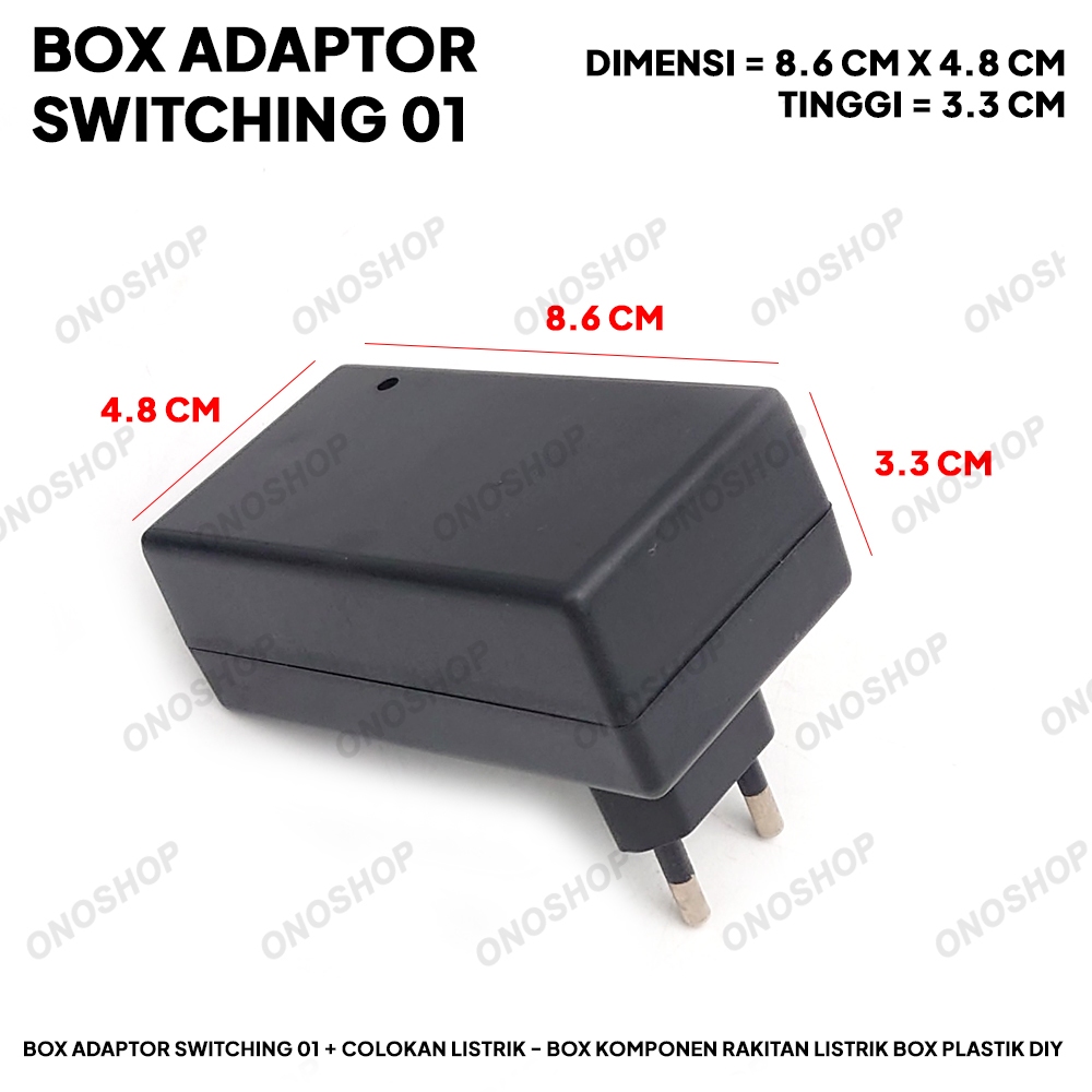 Box Adaptor Switching 01 + Colokan Listrik - Box Komponen Rakitan Listrik Box Plastik DIY