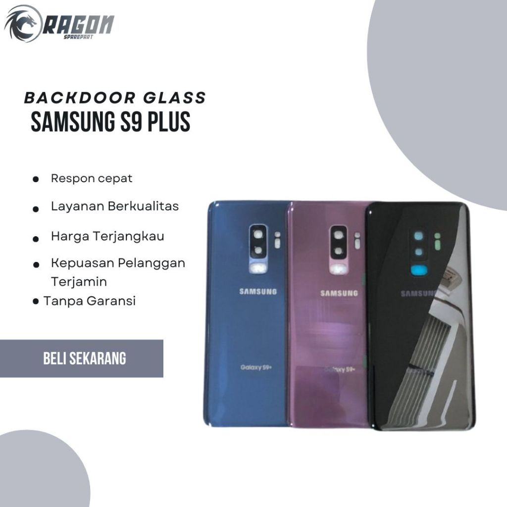 BACKDOOR GLASS KACA BELAKANG SAMSUNG S9 PLUS ORIGINAL