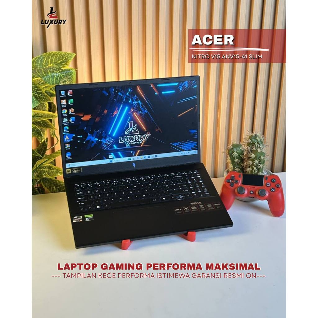 LAPTOP ACER NITRO V15 ANV15-41 SLIM AMD RYZEN 5 6K NVIDIA RTX 3050 SSD 512GB RAM 8GB DDR5 4800MHZ LA