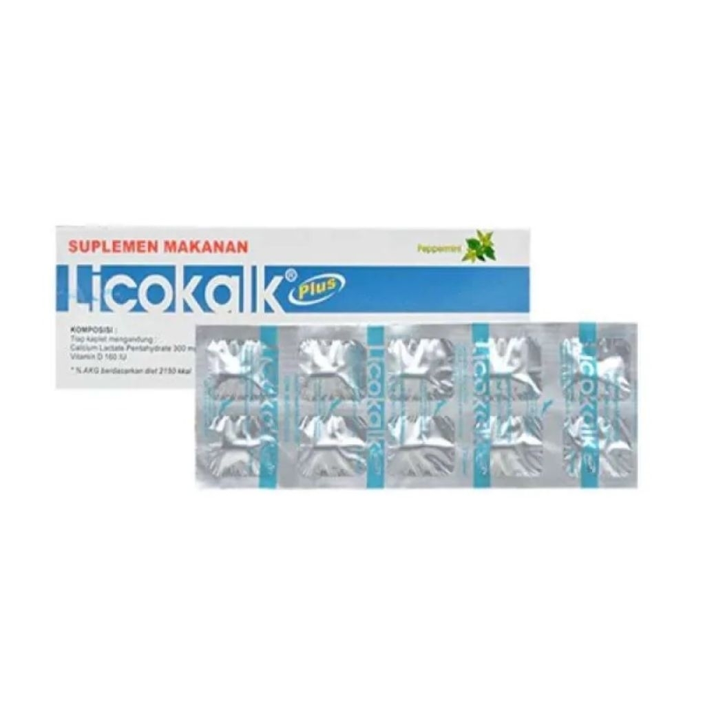 Licokalk Plus Tablet 1 Strip Vitamin Ibu Hamil Kalsium Ibu Hamil