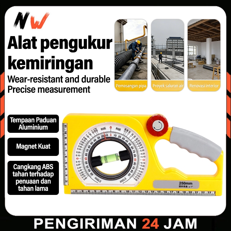 NW - Waterpass Angle Slope Meter Alat pengukur kemiringan Alat Ukur Sudut & Kemiringan