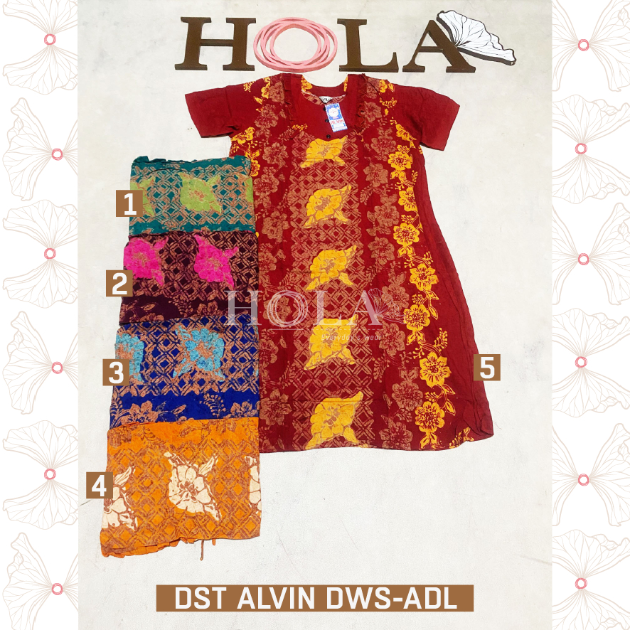 HOLA_FASH | Daster Alvin, daster batik, baju tidur, piyama daster, daster adem, baju rumah