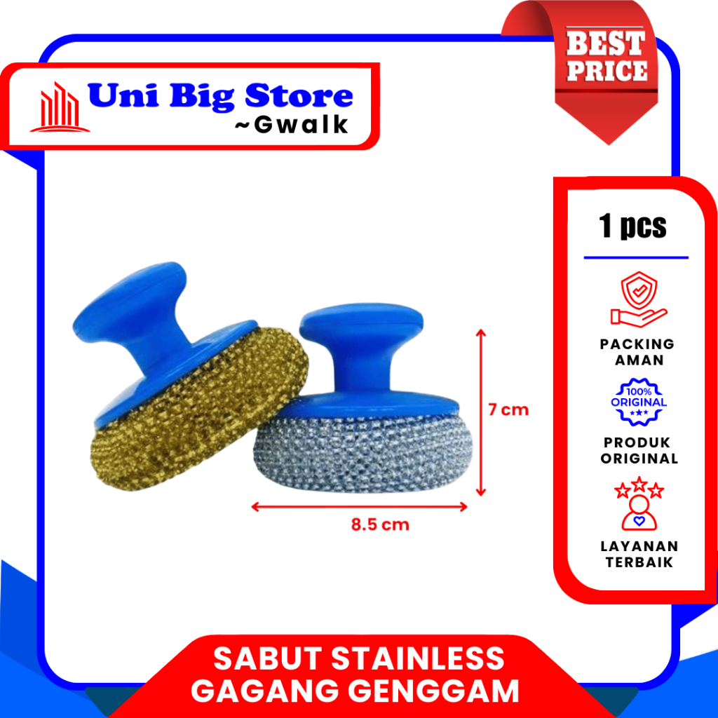 KLEANER SABUT STAINLESS GAGANG GENGGAM SERBAGUNA GSH014)