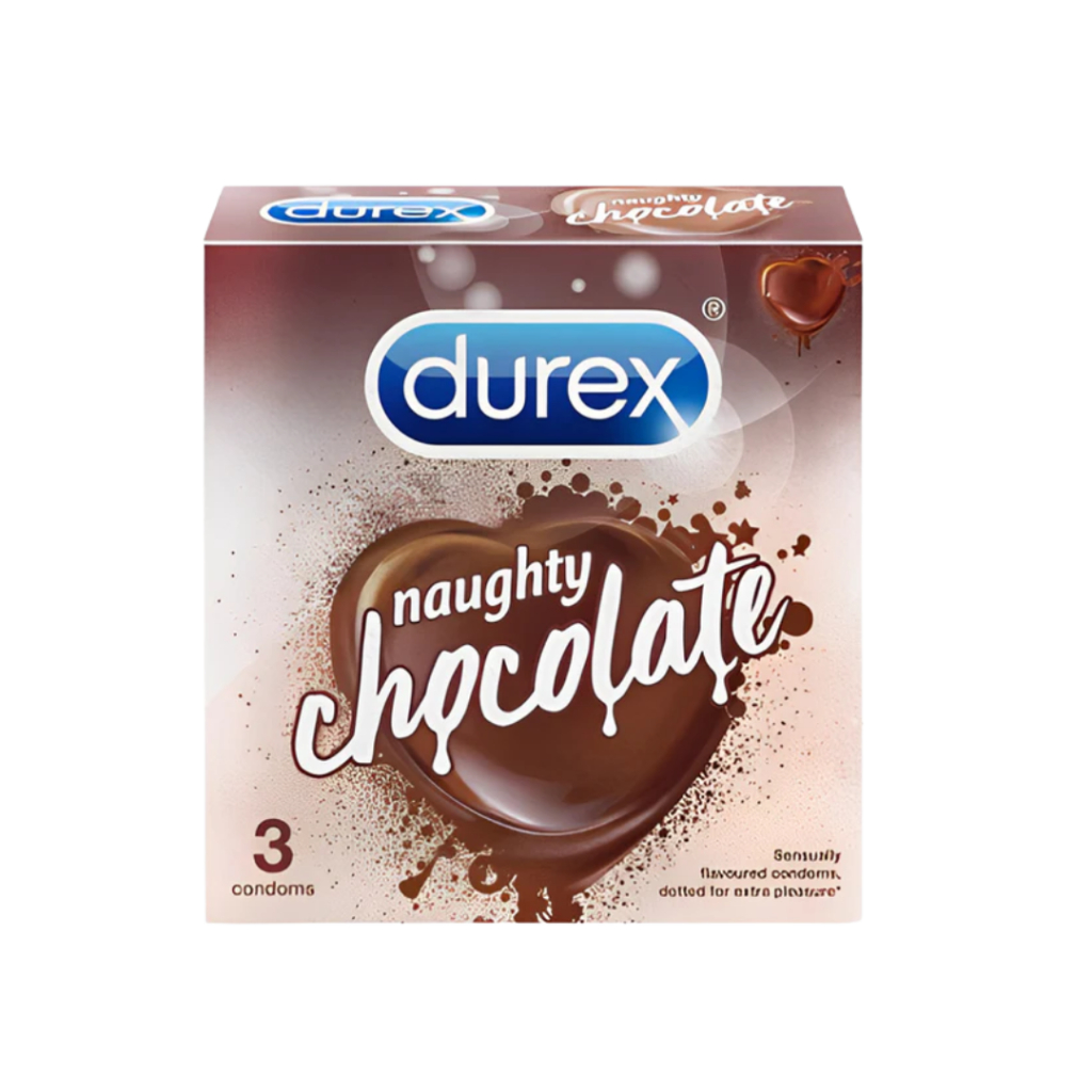 Durex Kondom Naughty Chocolate - 3 Pcs | Rasa Cokelat Bergerigi | Condom Textured