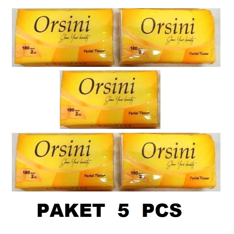 ( PAKET 5 pcs ) ORSINI 180 Sheet Tissue Facial 180 Sheet