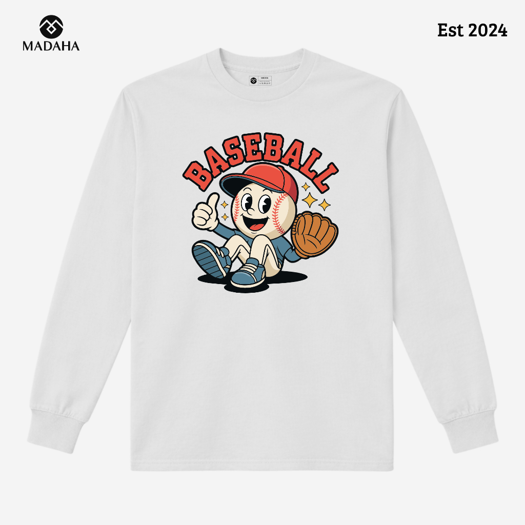 Madaha Kaos Baju Lengan Panjang Baseball Territory