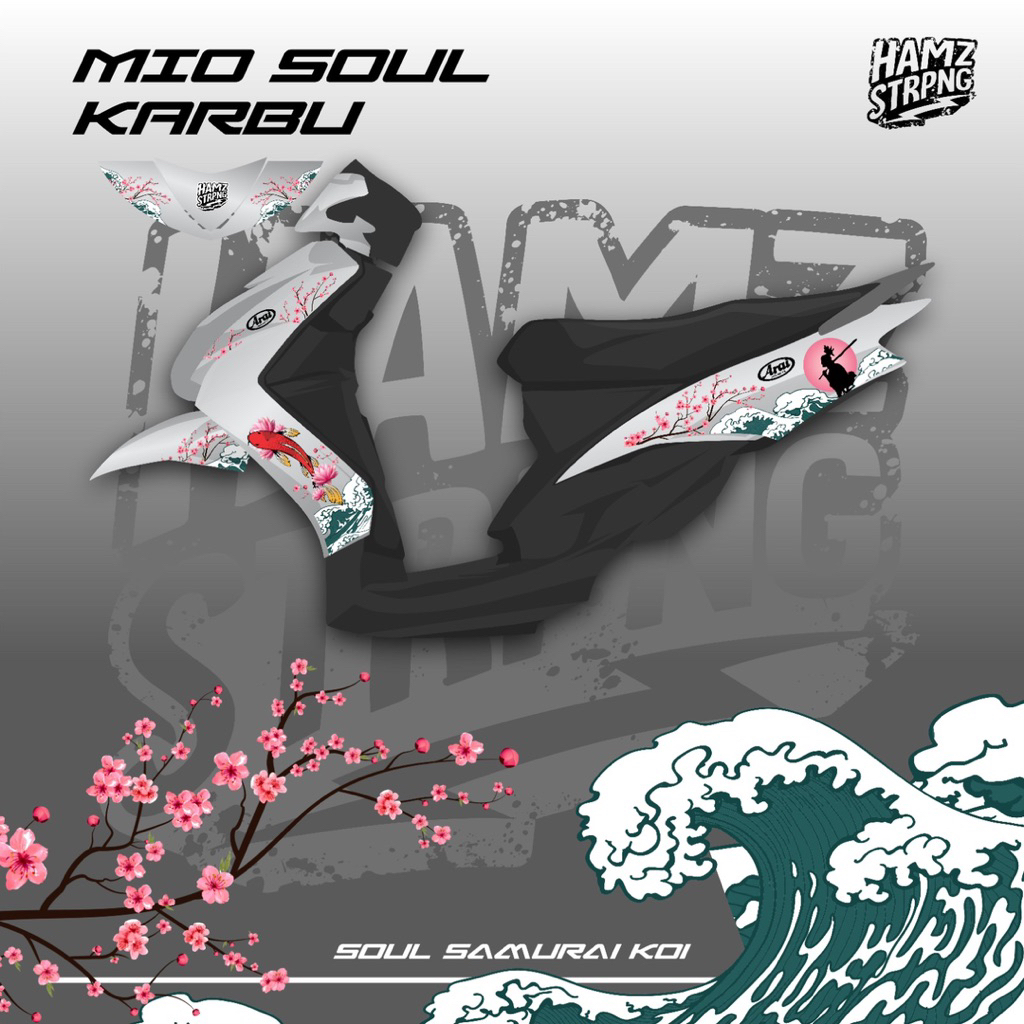 Striping Transparan Mio Soul Arai Sakura Koi Livery Helm Custom Sticker