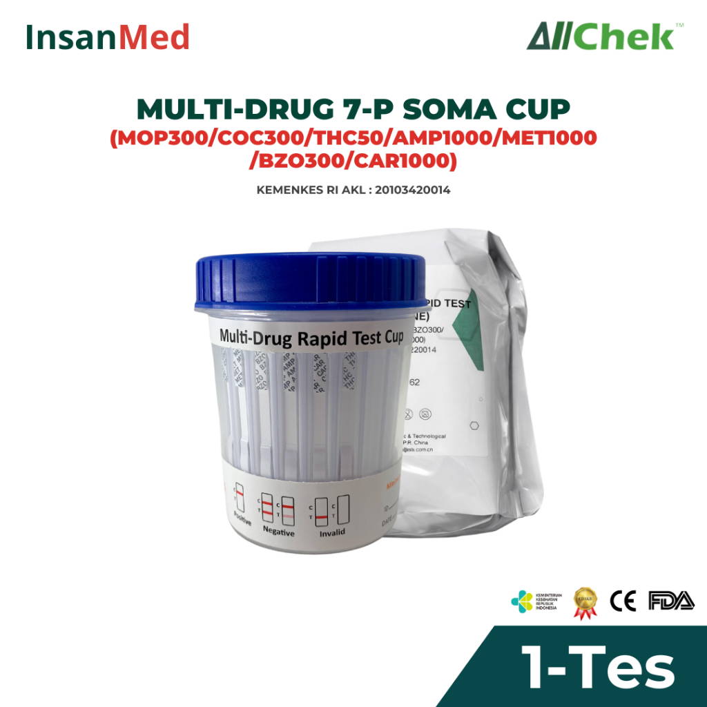 Allchek Tes Narkoba 7 Parameter SOMA – Combo Cup Urine (1 Test)
