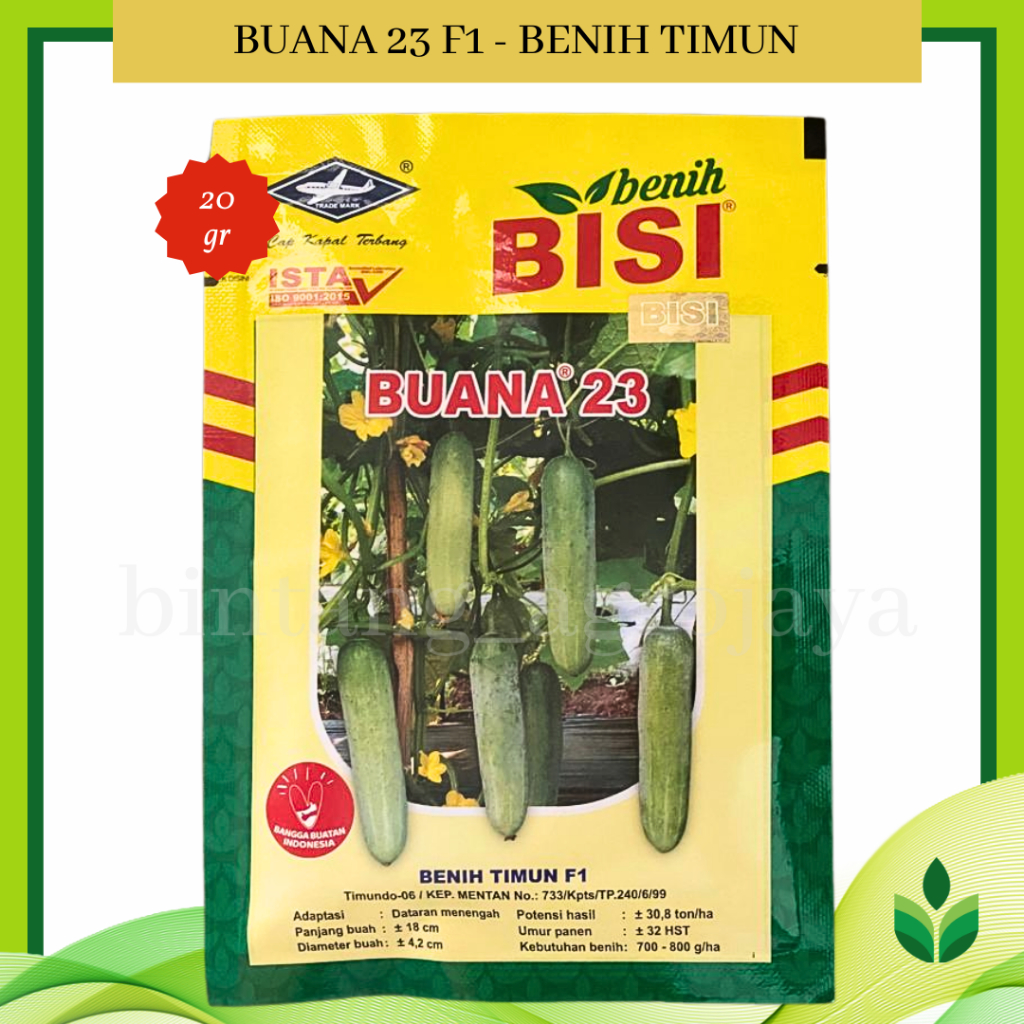 Benih Bibit Timun Buana 23 F1 20 gr - Benih Bisi