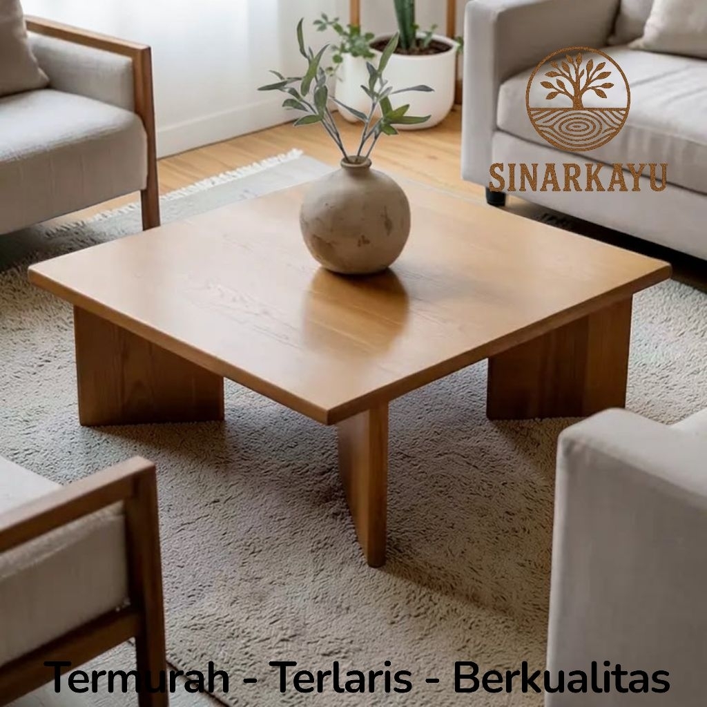 Meja Kayu meja ruang tamu meja lesehan esthetic