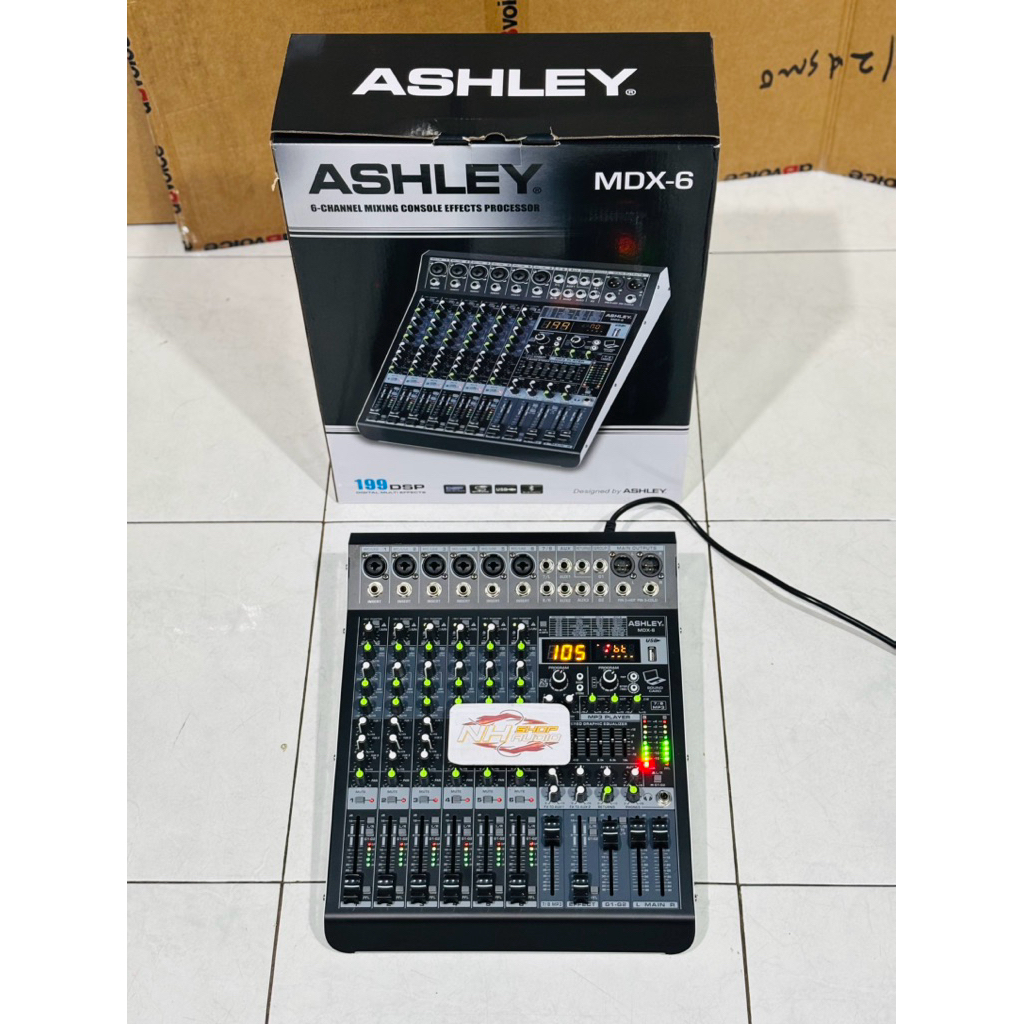 Mixer Audio Ashley MDX6 MDX 6 Original 6 Chanel 4 Tone USB Bluetooth Soundcard PC 6Ch Garansi Resmi 