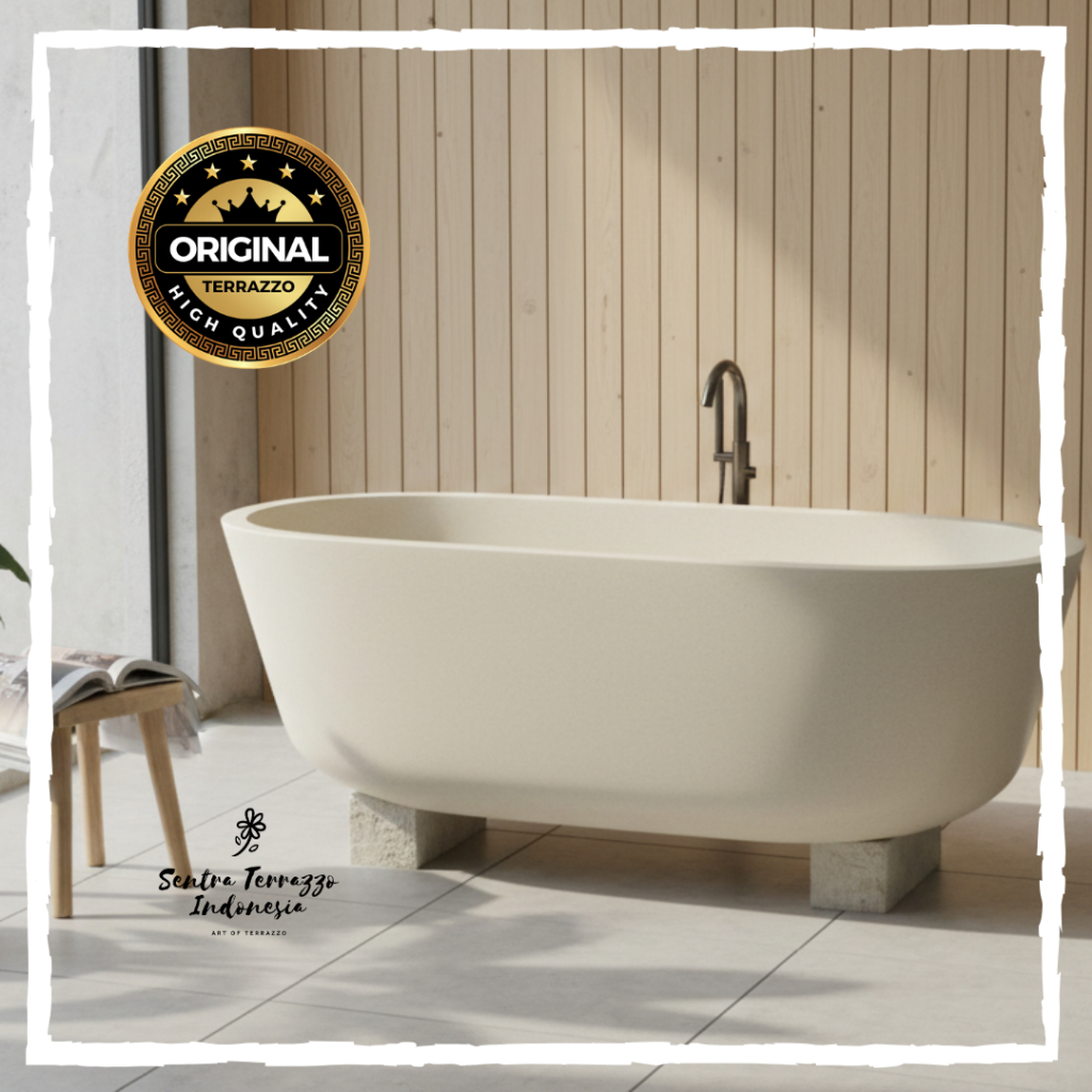 Bathtub Teraso Portable Marmer Terrazzo - Bathup Kamar Mandi Portable Terazzo 170x80x55