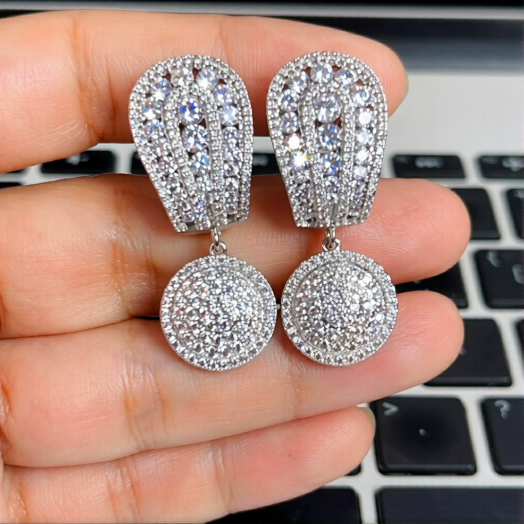 Anting Swarovski Berlian Replika Anting Perak Silver Anting Emas Wanita Anting Tusuk Gantung Anting 