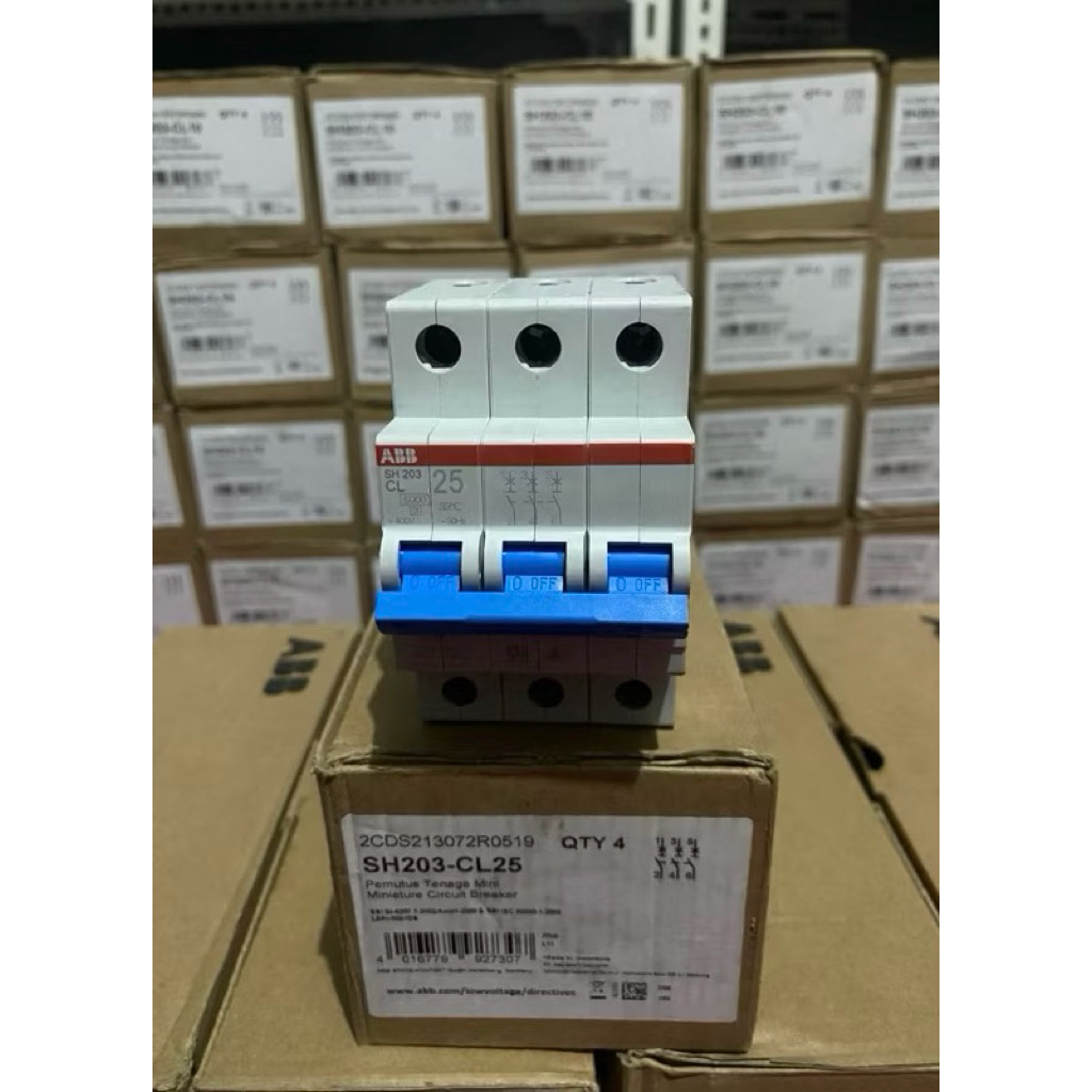MCB PLN ABB SH203 25A 3P ORIGINAL BARU GRESS 1000%
