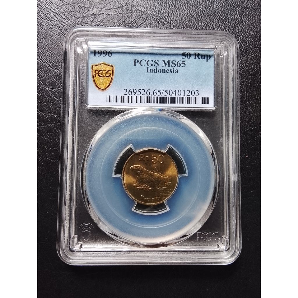 uang koin kuno PCGS ms65 50 rupiah komodo tahun 1996