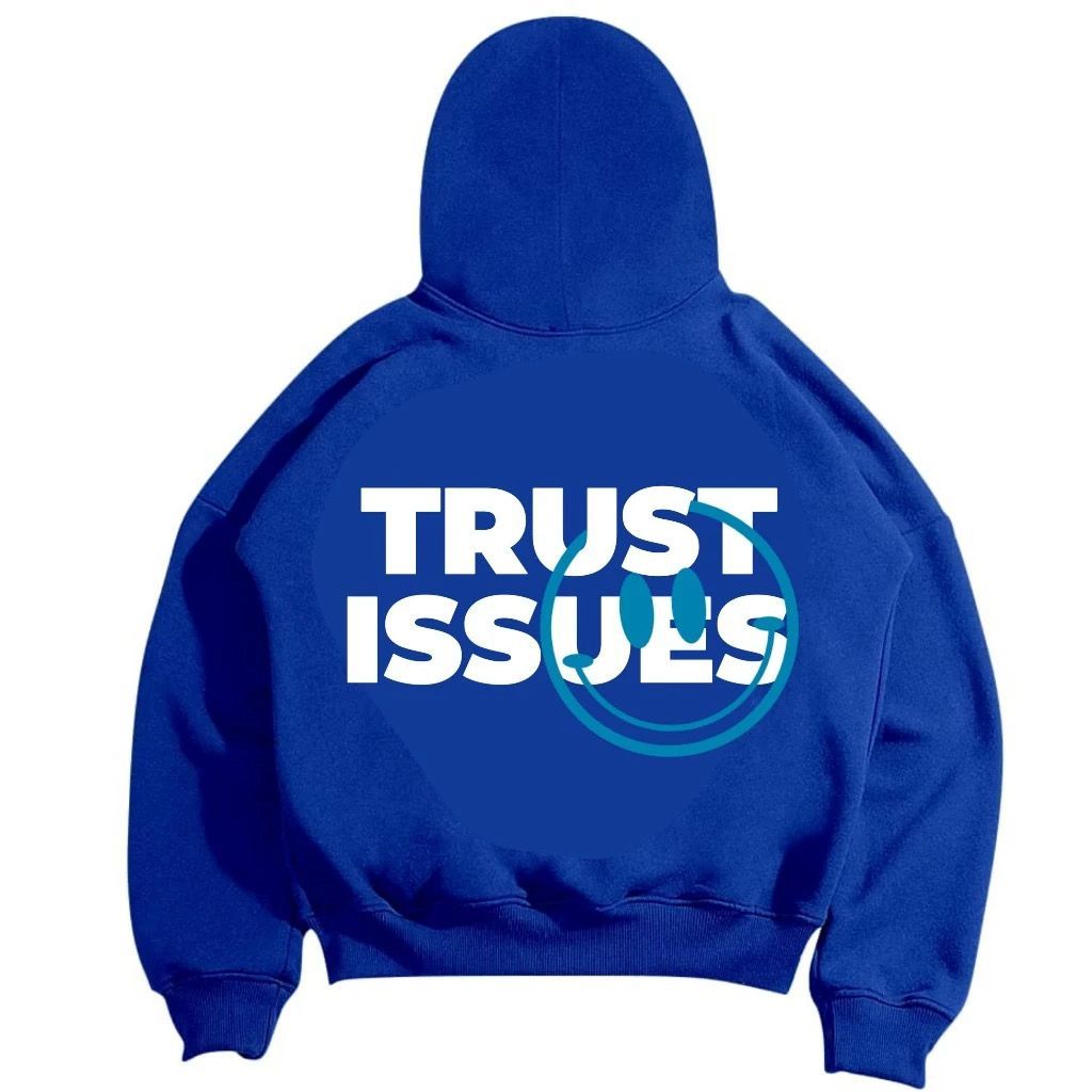 KINOS & CO Hoodie Boxy Oversize Unisex Fleece 260GSM | TRUST ISSUES | HOODIE BOXY UNISEX Pria Dan Wa