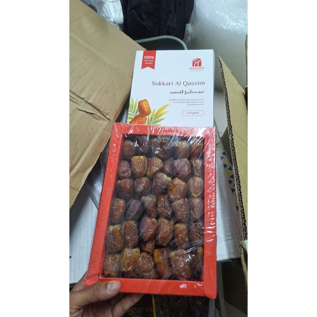 kurma Sukari Jumbo High Quality Premium/ kurma Sukari Maryam Asli Al-Qasim 1kg