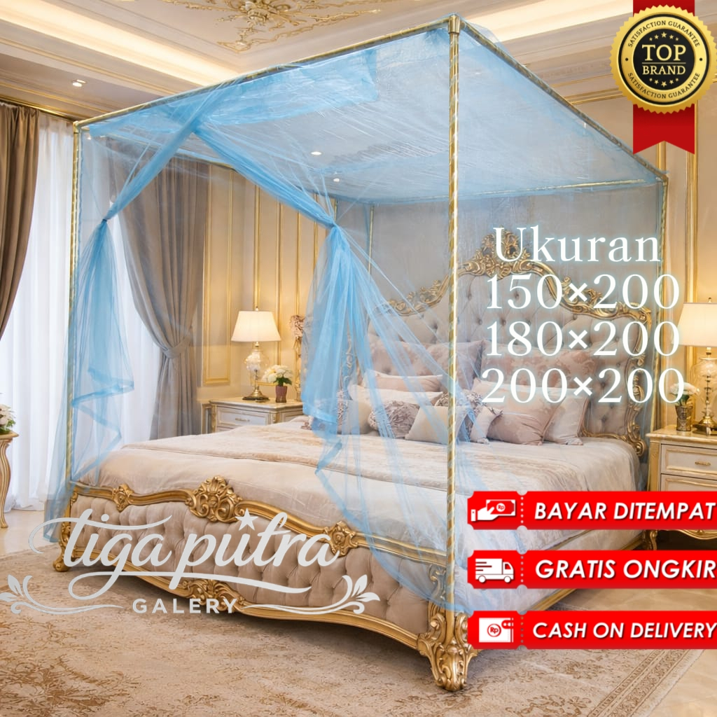 kelambu kotak polos jumbo 180x200 cm kelambu kotak polos gantung
