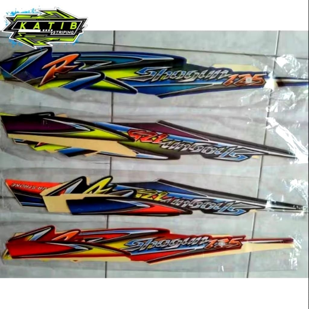 STRIPING SHOGUN R 125 2004 LENGKAP FULLSET ORIGINAL LOOK - STIKER SHOGUN R 125 2004 LENGKAP FULL BOD